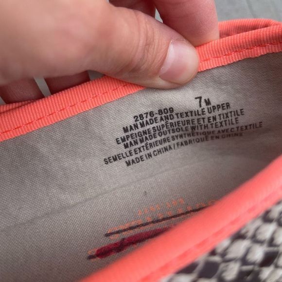 AMERICAN EAGLE OUTFITTERS Snakeskin Flats Shoes Orange Trim Bow Size 7 Comfort - Picture 5 of 8